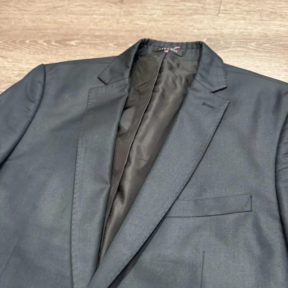Zara Man Sport Coat Mens‎ 38 Blue Blazer 2 Button Casual Jacket Viscose Casual